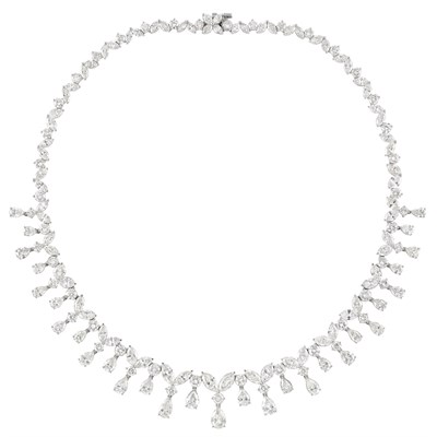 Lot 451 - White Gold and Diamond Necklace