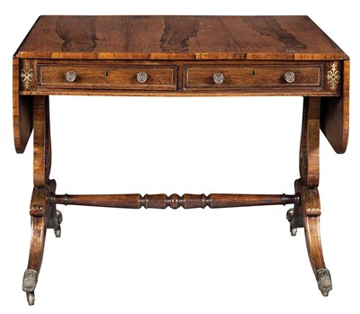 Lot 572 - Regency Brass Inlaid Rosewood Sofa Table In...