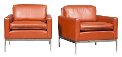 Lot 465 - Pair of Florence Knoll Leather Upholstered...