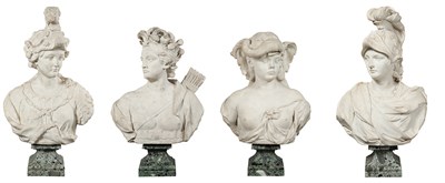 Lot 469 - Set of Four French White Marble Busts of the...