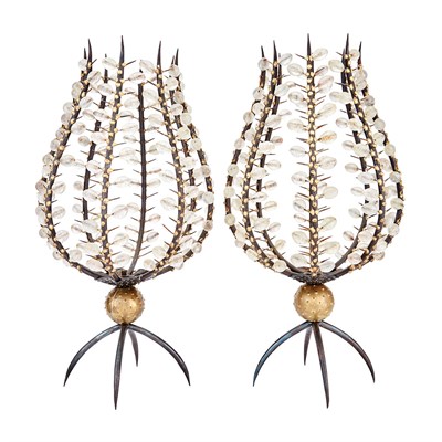 Lot 190 - Pair of André Dubreuil Wrought Iron, Bronze...