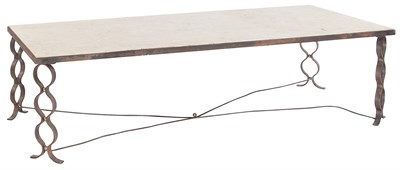 Lot 235 - Jean Royère Iron, Brass and Comblanchien...