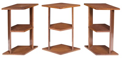 Lot 281 - Three Eugene Printz Walnut Three-Tiered Tables...