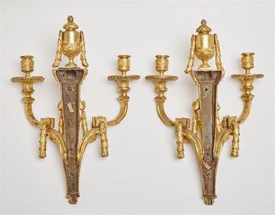 Lot 467 - Pair of Louis XVI Gilt-Bronze Two-Light Bras...