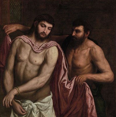 Lot 7 - Paris Bordone Italian, 1500-1571 Ecce Homo Oil...