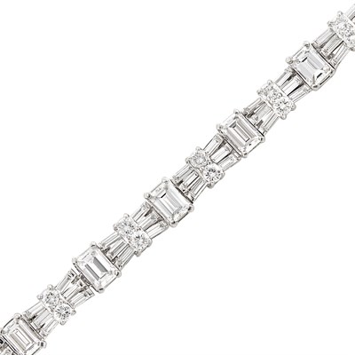 Lot 323 - Platinum and Diamond Bracelet