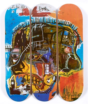 Lot 36 - After Jean-Michel Basquiat Triptych Skull,...