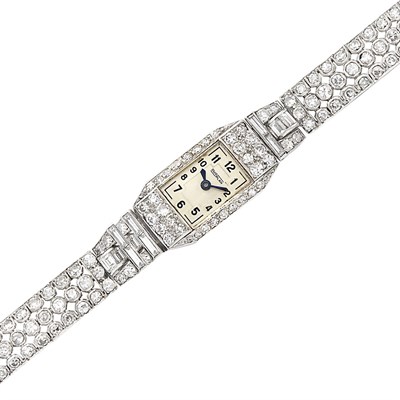 Lot 243 - Lady's Platinum and Diamond Wristwatch