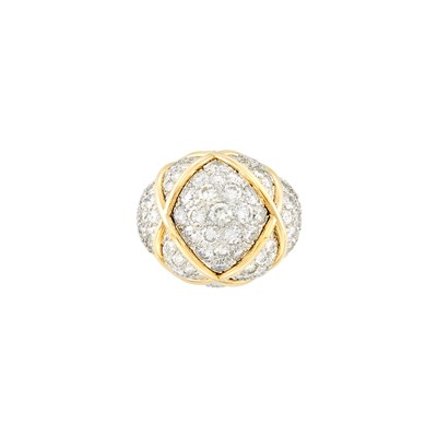 Lot 435 - Gold, Platinum and Diamond Dome Ring, David Webb