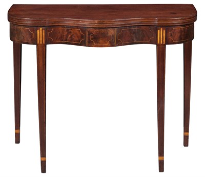 Lot 219 - Federal Inlaid Mahogany Fold-Over Games Table...