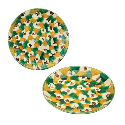 Lot 153 - Two Chinese 'Egg and Spinach' Glazed Porcelain...