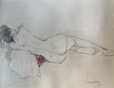 Lot 44 - Jean Jansem French, 1920-2013 Nu Allonge de...