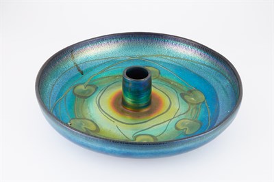 Lot 260 - Tiffany Blue and Green Favrile Glass Lily Pad...