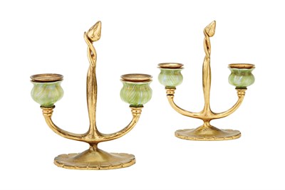 Lot 305 - Pair of Tiffany Studios Gilt-Bronze and...