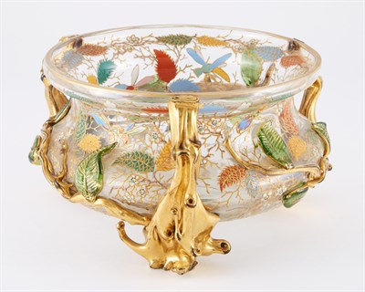 Lot 237 - Bohemian Moser Style Art Nouveau Gilt,...