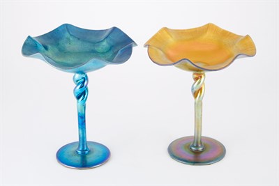 Lot 265 - Two Carder Steuben Venetian Style Blue or Gold...