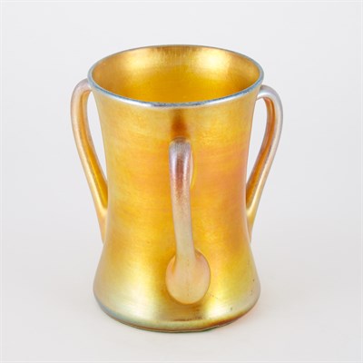 Lot 267 - Tiffany Gold Favrile Glass Three-Handled...