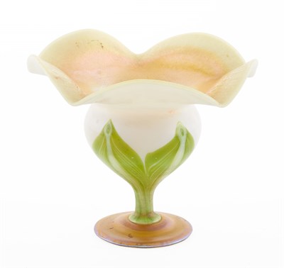 Lot 270 - Tiffany Green, White and Amber Favrile Glass...