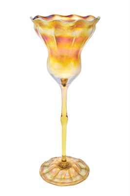 Lot 307 - Tiffany Gold Favrile Glass Floriform Footed...