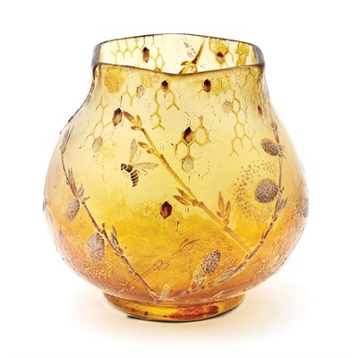 Lot 293 - Emile Gallé Enameled Glass Vase Circa 1900...