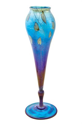 Lot 306 - Tiffany Favrile Glass Floriform Footed Vase...