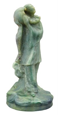 Lot 296 - Almeric Walter Green Pâte-de-Verre Figure of...