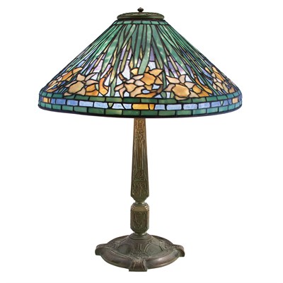 Lot 322 - Tiffany Studios Bronze and Leaded Favrile...