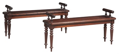 Lot 133 - Pair of Victorian Style Mahogany Hall Benches...