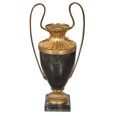 Lot 234 - Empire Style Gilt-Metal Mounted Black Marble...