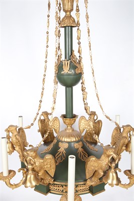 Lot 208 - Empire Style Gilt-Metal Mounted Green Painted...