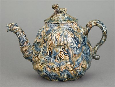 Lot 574 - Staffordshire Solid Agateware Pecten Shell...