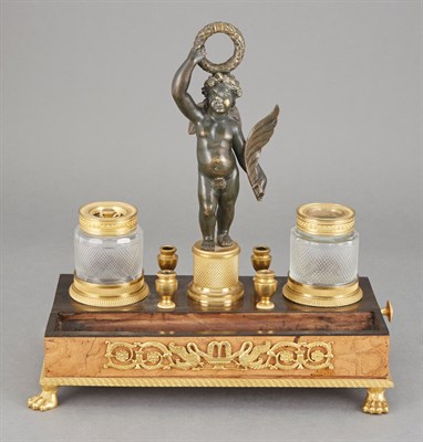 Lot 489 - Empire Gilt and Patinated-Bronze Mounted Cut...