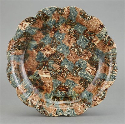 Lot 584 - Staffordshire Solid Agateware Plate Circa 1750...