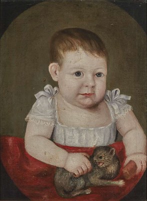 Lot 6 - American School 19th Century Baby with Ferrett...