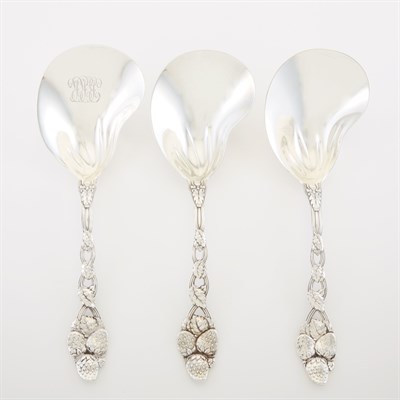 Lot 264 - Three Tiffany & Co. Sterling Silver Strawberry...