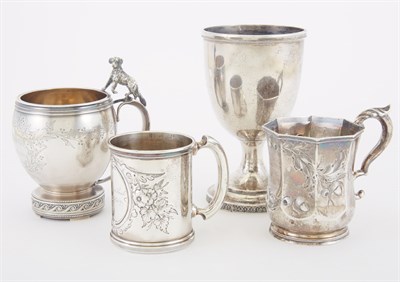 Lot 230 - Group of American Coin Silver Child's Mugs...