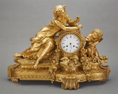Lot 319 - Louis XVI Style Gilt-Bronze Figural Mantel...