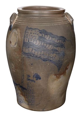 Lot 215 - Cobalt Decorated Salt Glazed Stoneware Crock...