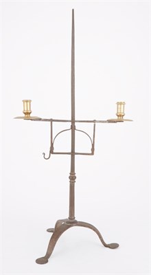 Lot 358 - Wrought Iron and Brass Table Top Candle Holder...