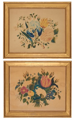 Lot 280 - Pair of American Watercolor on Paper Theorem...