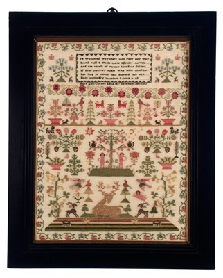 Lot 278 - English Needlework Sampler Worked by Mary Ann...