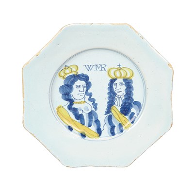 Lot 497 - English Delftware Plate Depicting William III...