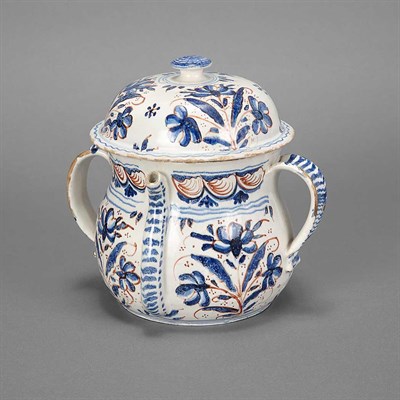 Lot 498 - English Delftware Posset Pot and Cover Circa...