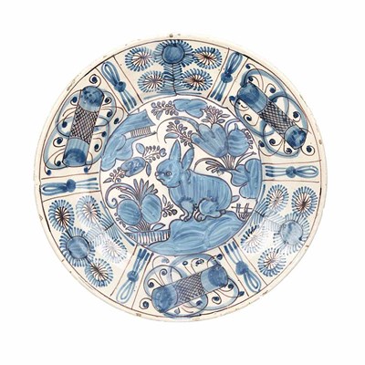 Lot 431 - Portuguese Faience Charger Mid 17th century...