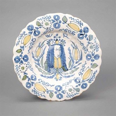 Lot 636 - Dutch Delftware Charger Depicting William III...