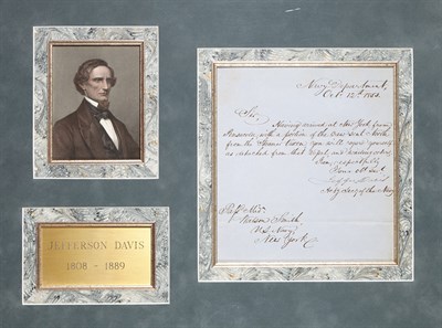 Lot 119 - DAVIS, JEFFERSON Letter signed as acting...