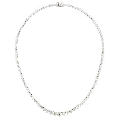 Lot 416 - White Gold and Diamond Necklace