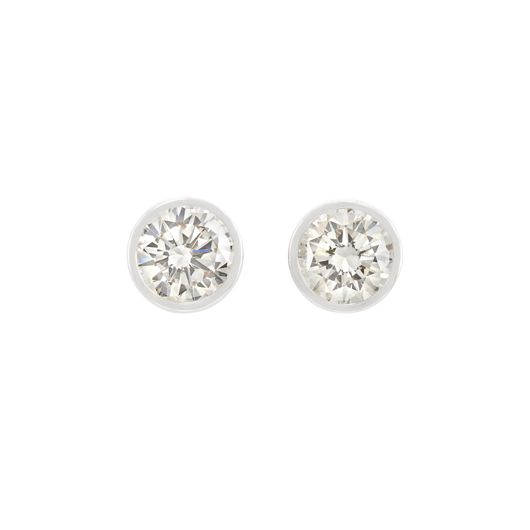 Lot 13 - Pair of White Gold and Diamond Stud Earrings