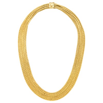 Lot 251 - Seven Strand Gold Necklace