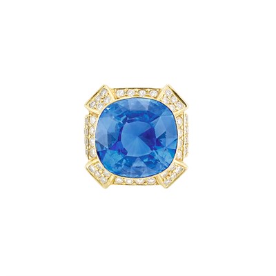 Lot 439 - Gold, Sapphire and Diamond Ring